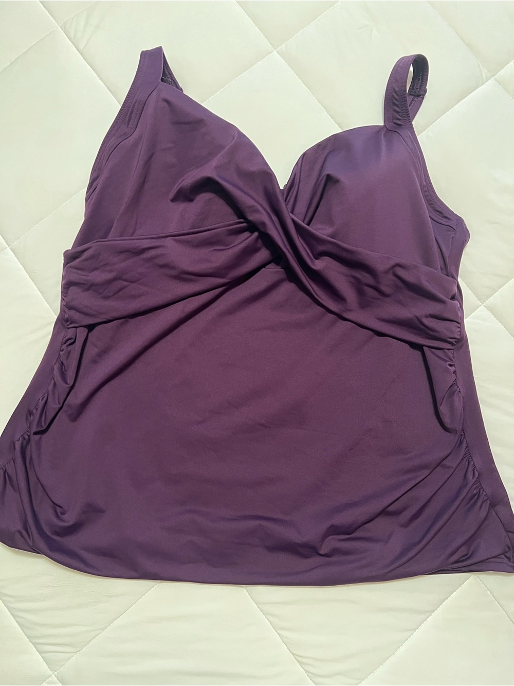 Purple Twist Front Tankini Top